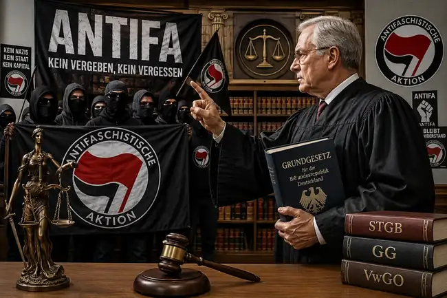 Projektgrafik: Die dunkle Armee – Die Antifa und ihre Förderer!